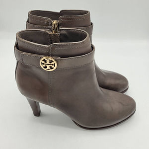Tory Burch Camel Bristol Brown Leather Ankle Booties Womans Size 7.5M